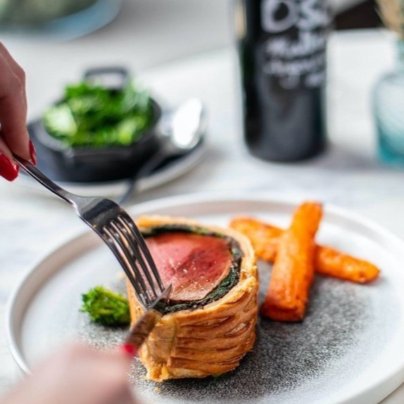 Beef Wellington when Dining from Glaschu at The Western Club in Glasgow